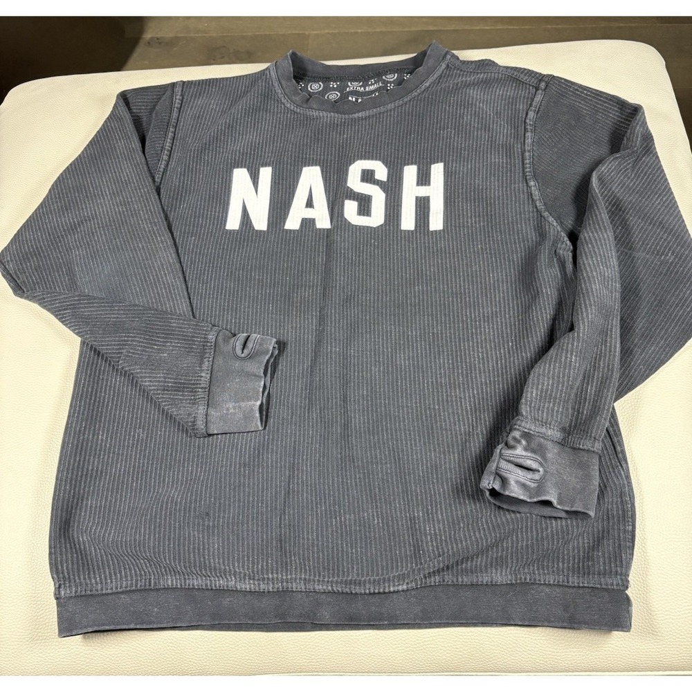 NASH long sleeve Shirt  XS Ribbed Soft 100% Cotton Dark gray. Unisex
